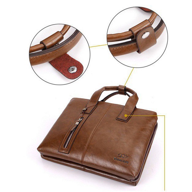 Túi Xách Nam Công Sở Đẹp Da PU Cao Cấp Loại Cặp Đựng Laptop Ipad Tài Liệu FERADO