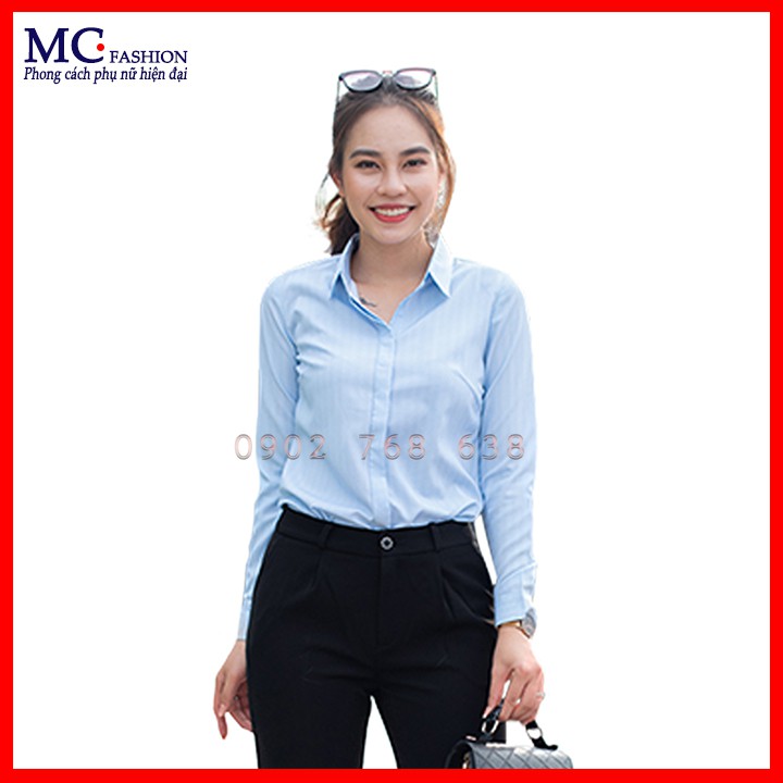 Áo sơ mi nữ đẹp cổ đức dài tay mc fashion a0298