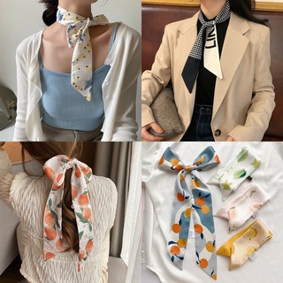 Khăn lụa quàng cổ họa tiết quả bơ vintage thời trang cho nữ