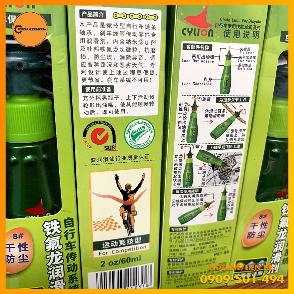Dầu Sên Cylion Dry Lube Công Nghệ Teflon Cao Cấp - Bảo Vệ Toàn Diện &amp; Phù Hợp Với Mọi Loại Thời Tiết