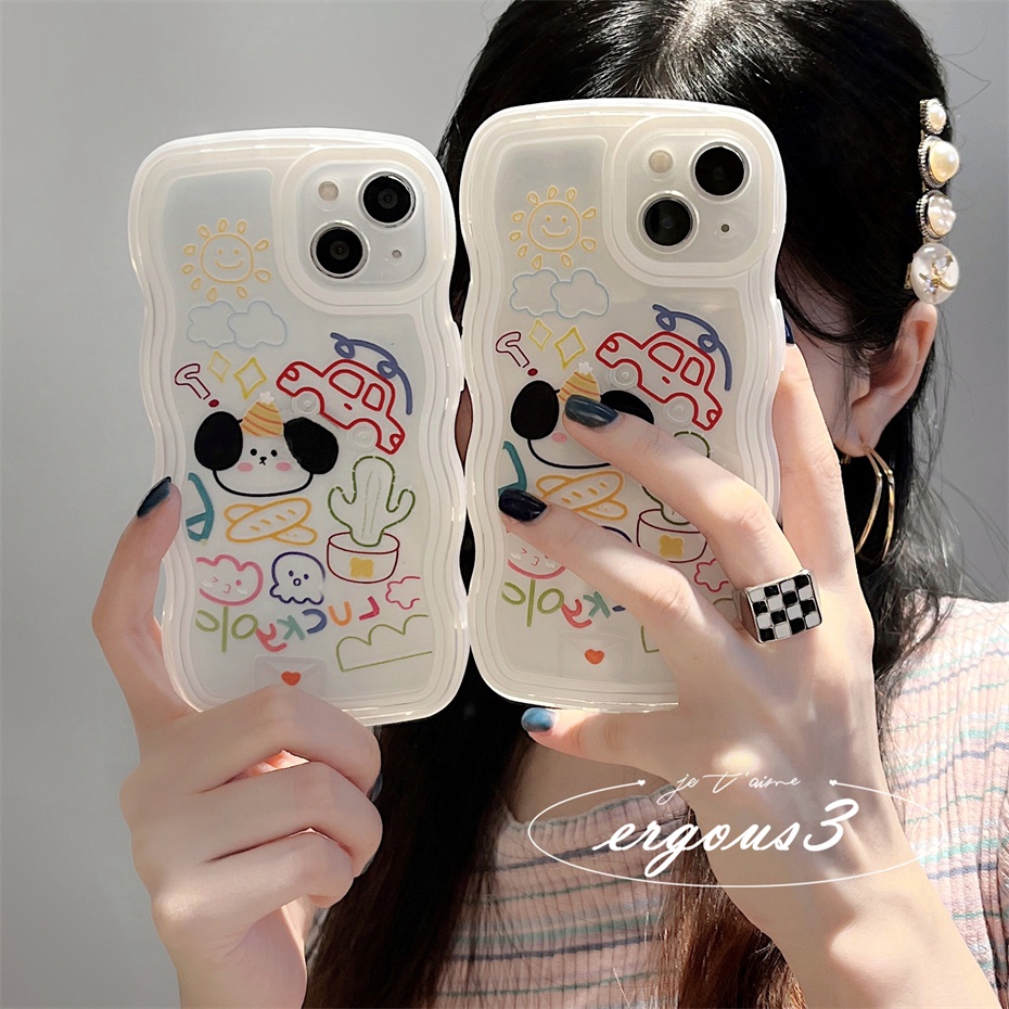 Ốp Điện Thoại Mềm In Hình Chú Cún Hoạt Hình Dễ Thương Cho iPhone 14 13 12 11 Pro Max SE2020 X XR Xs Max 7 8 Plus