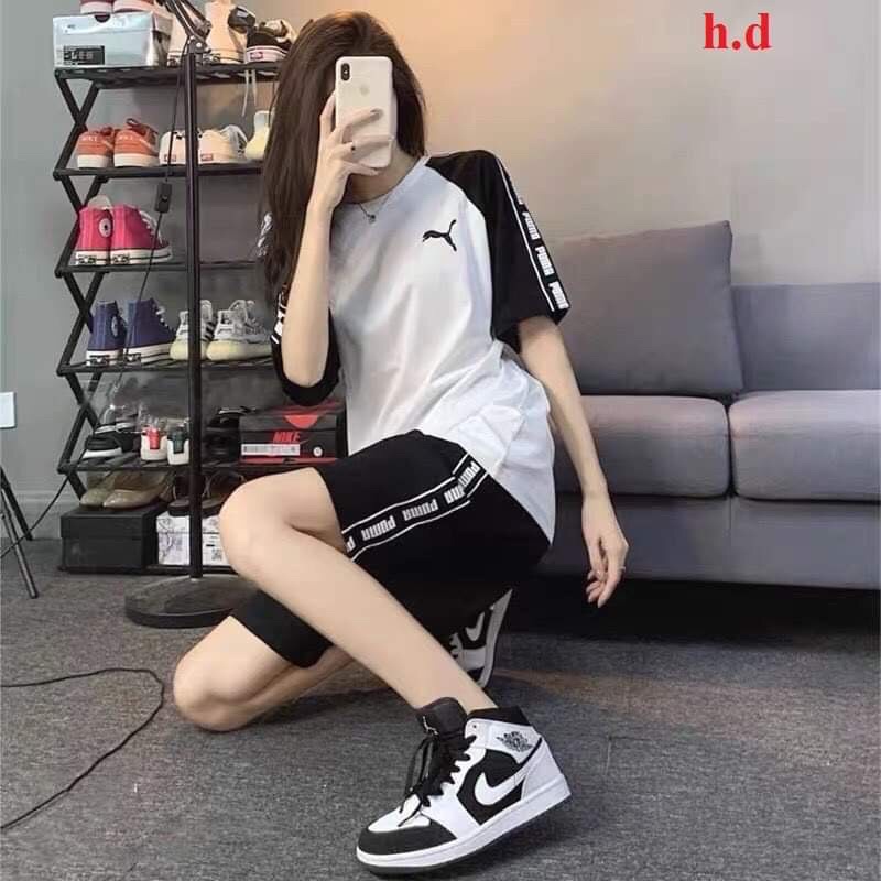 Đồ bộ phối viền Zaplang Bóng Chày Unisex Pume +QUẦN Short♥️ Freesize dành cho nam nữ🎀Sét trang phục thể thao Unisex