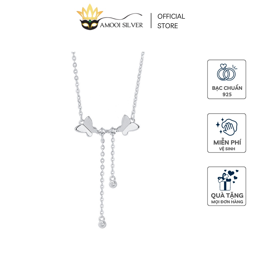 Dây chuyền bạc S925 đôi bướm tua rua - Amooi Silver AD175