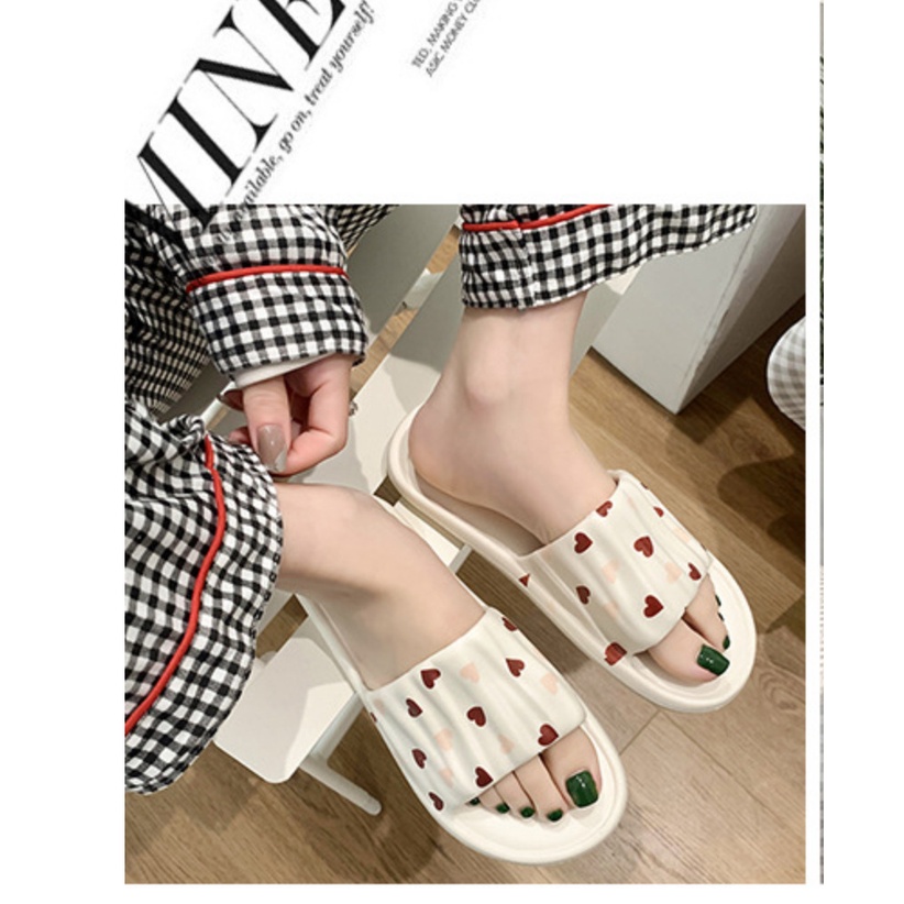 dép trong nhà nữ mùa hè cặp đôi trong nhà dép chống trượt đáy mềm nhà dễ thương bước vào cảm giác shit bên ngoài mang dép tình yêu