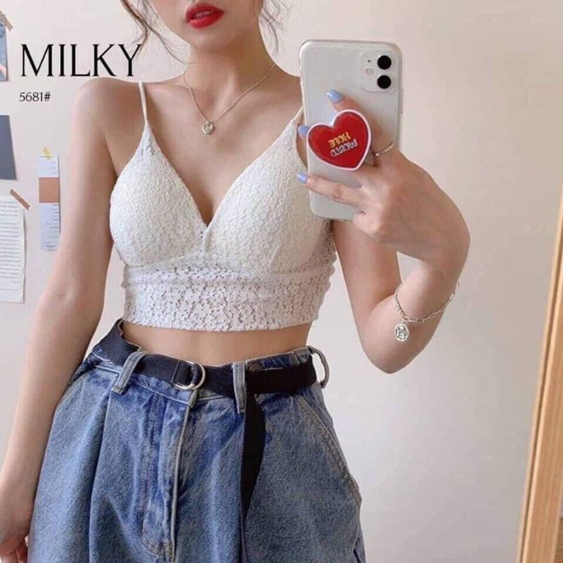 Áo bra 2 dây ren hoa cúc hàng QC