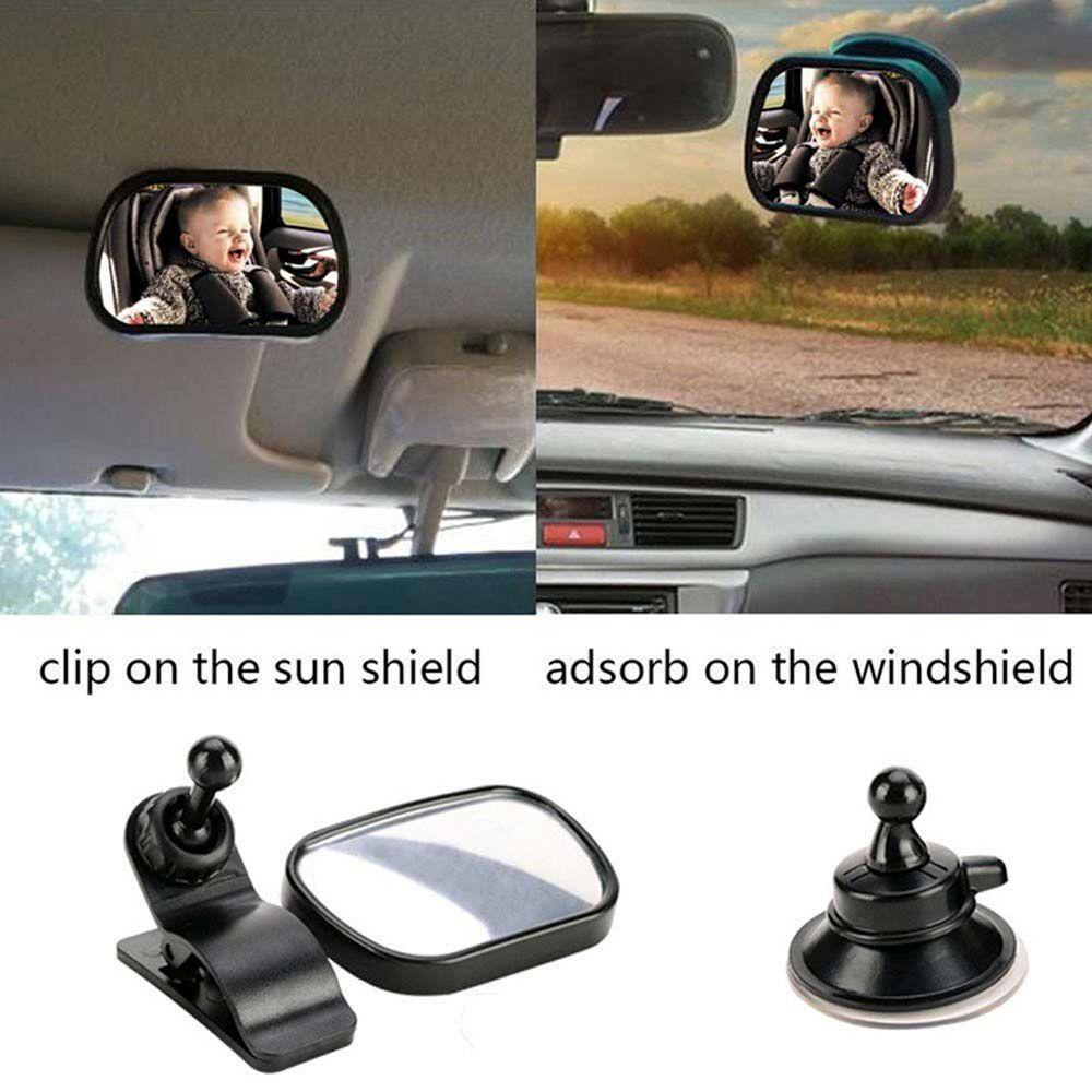 Gương Che Nắng Mini ABS 2 Trong 1 Xoay 360 Độ Gắn Sau Ghế Xe Hơi