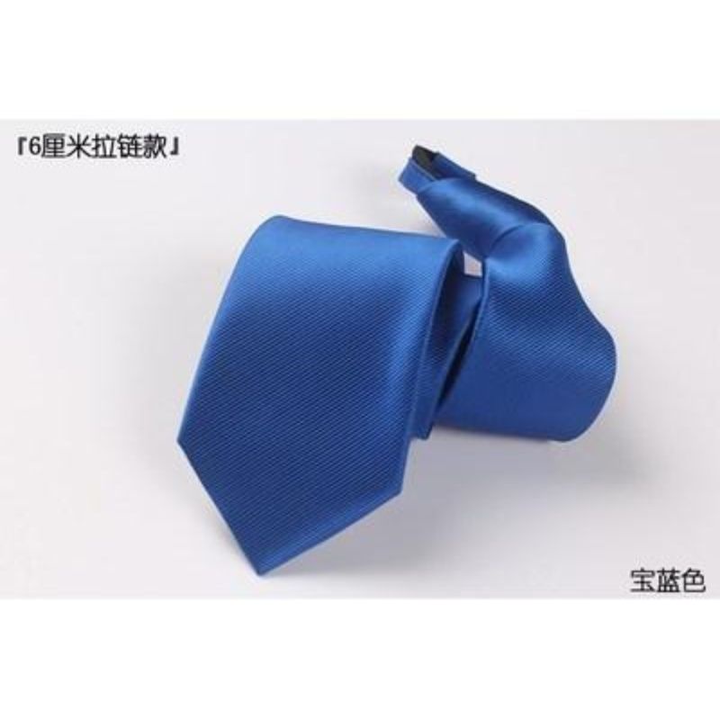 Cà Vạt 6CM Màu Hồng / Đen / Xanh Dương / Xám Nhạt Phối Khóa Kéo Dễ Phối Đồ Phong Cách Hàn Quốc Cho Nam Và Nữ