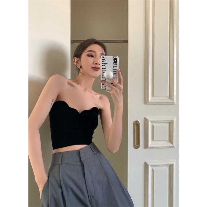 Cocory vn vintage Street Style Sexy Babes Tube Top Fashion Slim Off Shoulder Croptop | BigBuy360 - bigbuy360.vn