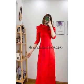 Áo dài thiết kế lụa tơ sống (ảnh thật)