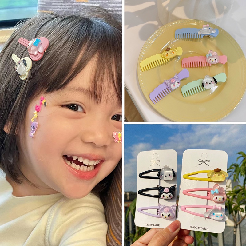 Kẹp Tóc Mái Bên Họa Tiết Sanrio Hoạt Hình Dễ Thương Thời Trang Hàn Quốc Cá Tính Dành Cho Bạn Gái