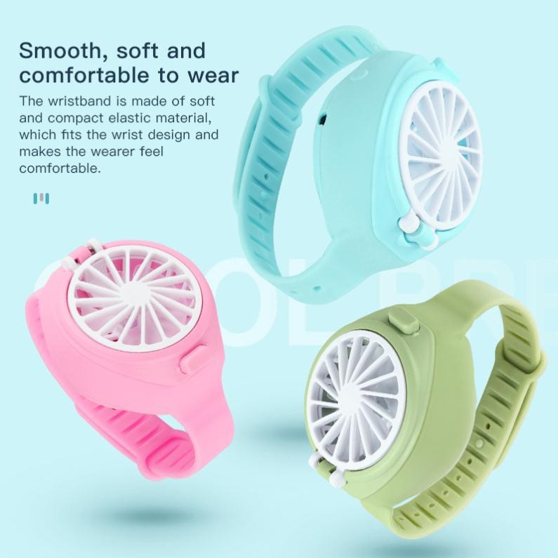 [RẺ VÔ ĐỊCH]   Quạt mini đeo tay mùa hè sáng tạo chất liệu bền có cổng sạc USB cho hoạt động ngoài trời (ctv)