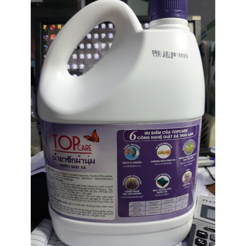 Nước giặt xả Topcare công nghệ thái 3.8 lít