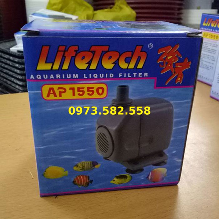Máy bơm bể cá cảnh mini Lifetech AP1550 Công Suất 18W Đẩy cao 1.1m