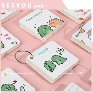 Tệp ghi chú note di động kèm móc khóa cute sổ ghi chú