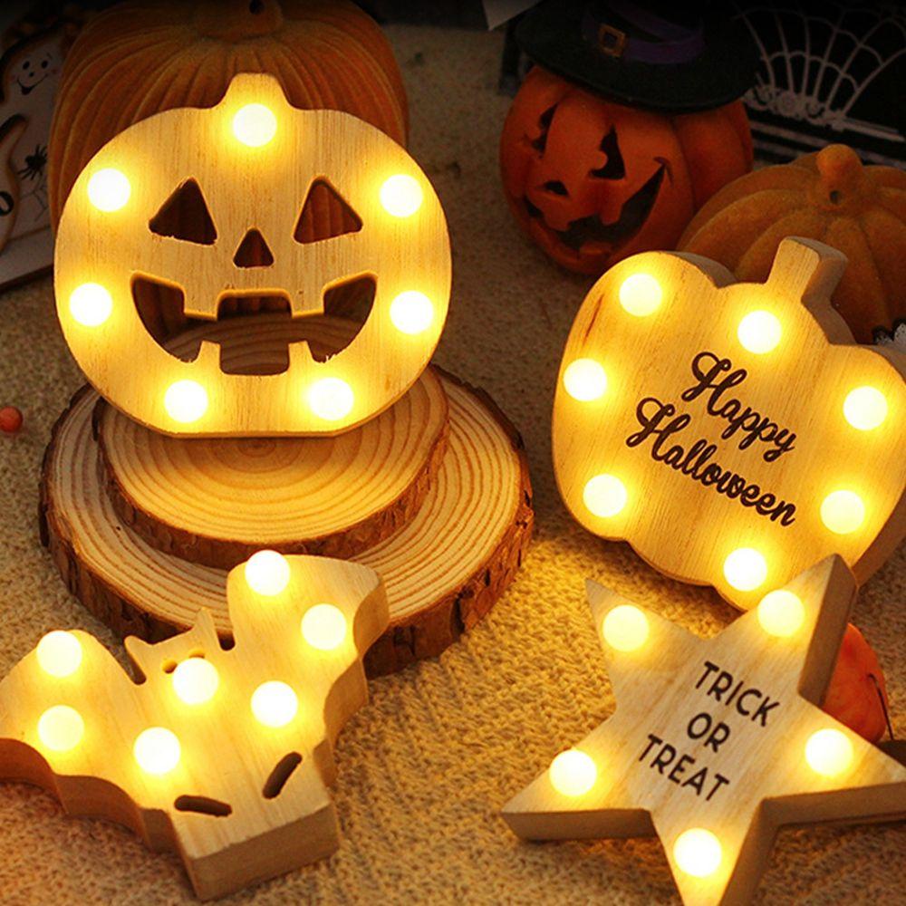 Đèn LED Trang Trí Halloween Hình Bí Ngô Dơi Ngôi Sao