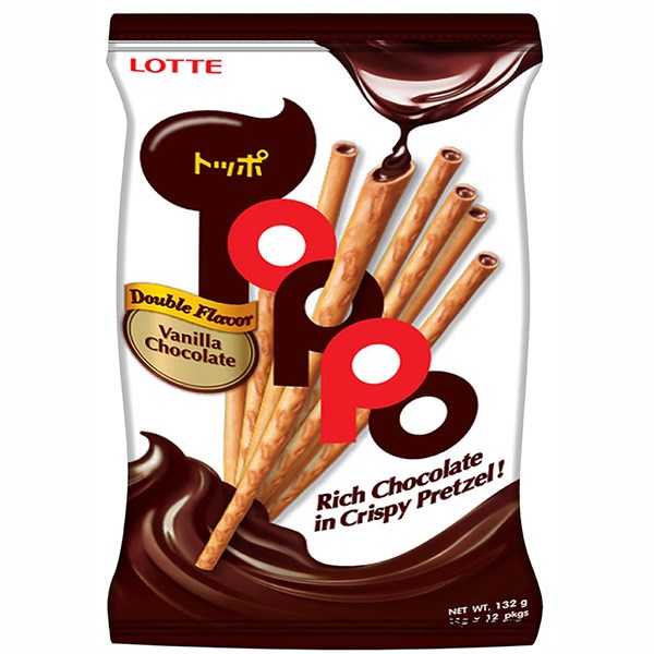 Que Socola Toppo Lotte vị Vanilla Chocolate hộp 40g