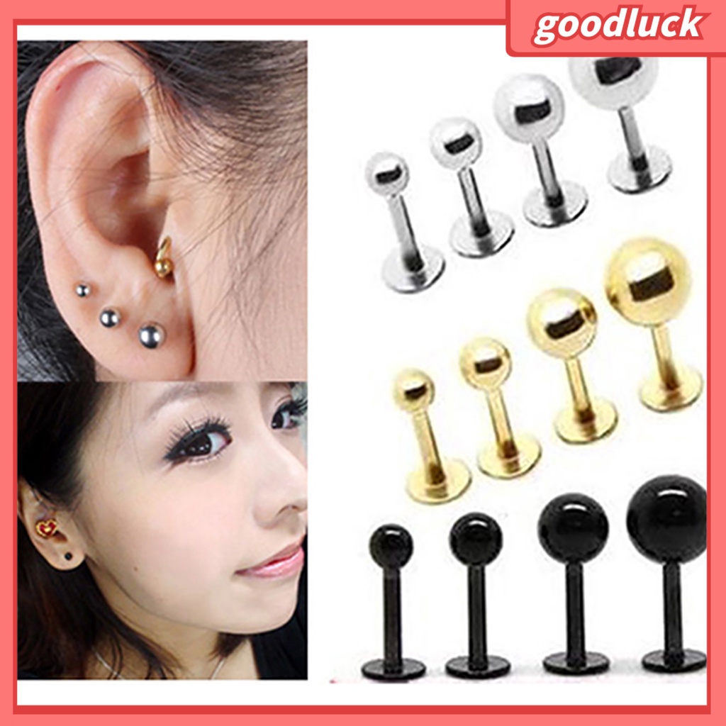 Cặp khuyên xỏ tai chất liệu thép Titan cá tính cho nữ