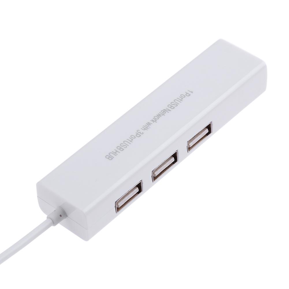 [rememberme]OTG 3 Port USB 2.0 HUB 10/100MB Micro USB to RJ45 LAN Adapter Network Card TN2F