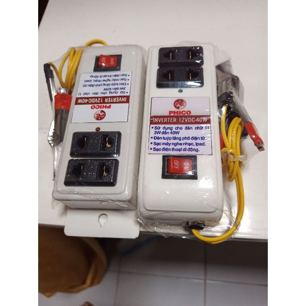 Bộ Inverter kích điện 12V lên 220V -50Hz công suất 40W chạy cục phát wifi, đèn, sạc điện thoại