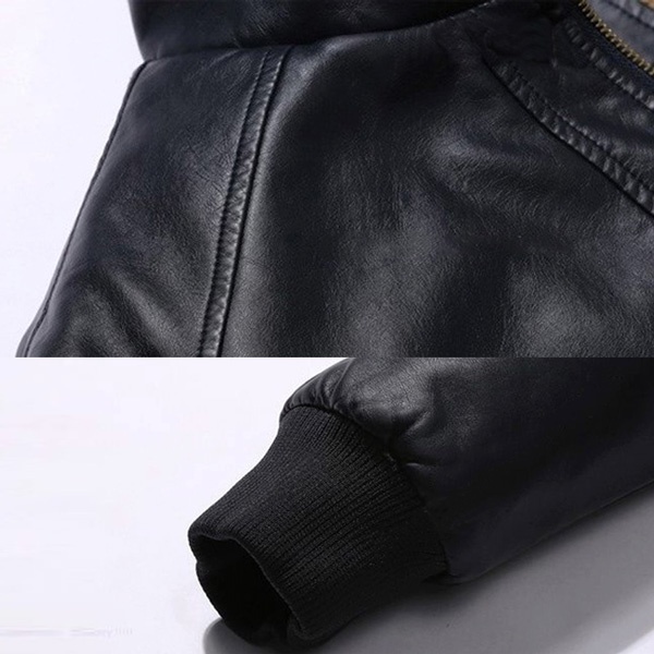 Áo khoác da lót lông siêu ấm Chất da thái, không bong, tróc