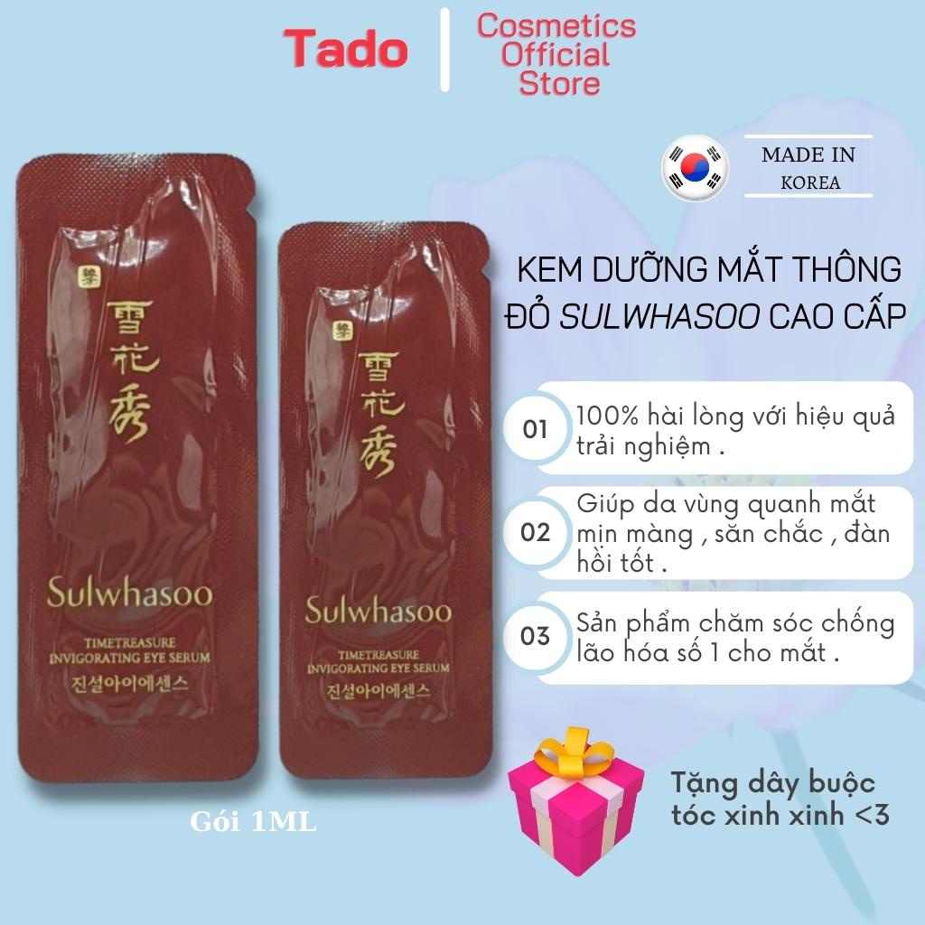 Kem dưỡng mắt thông đỏ Sulwhasoo Timetreasure Invigorating Eye 1ml cao cấp,chống lão hóa toàn diện -Tado Cosmetics Store