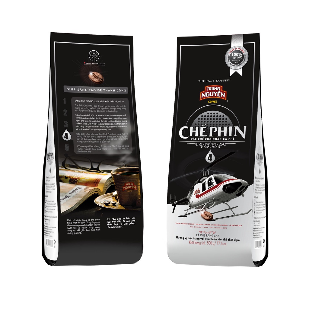 [ Trung Nguyên Legend ] Cà phê Rang Xay Chế Phin 4 - 500gr - Arabica, Robusta, Catimor, Excelsa