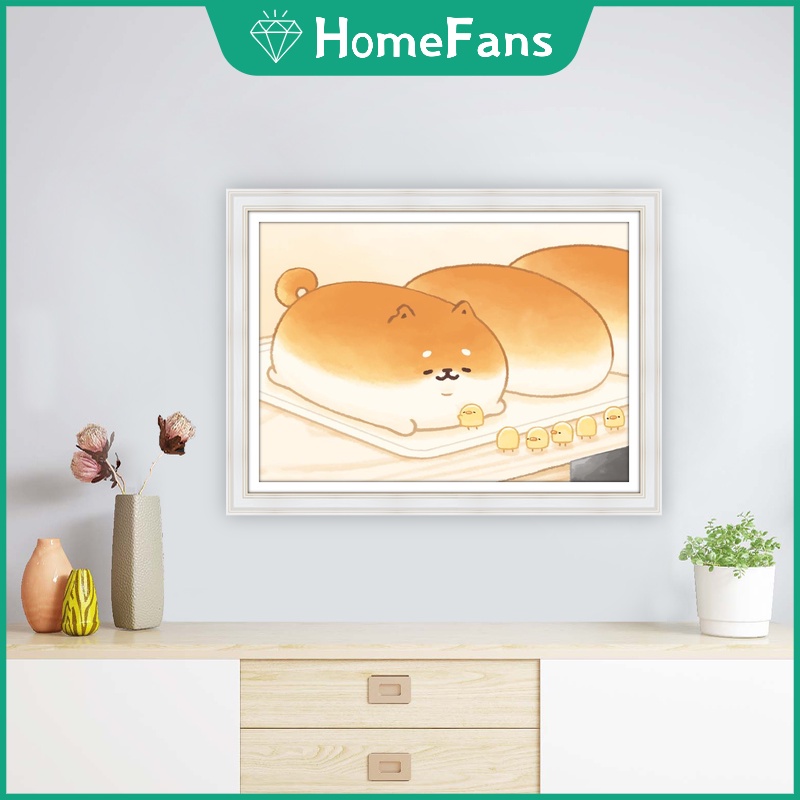 Bộ Tranh Đính Đá 5D Tự Làm Hình Chú Chó 40x30cm Cho Trang Trí Nhà