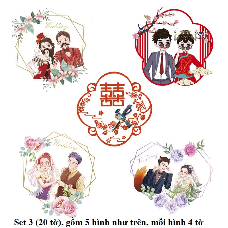 [Hàng mới về] CHỮ HỶ DÁN KÍNH TRANG TRÍ ĐÁM CƯỚI