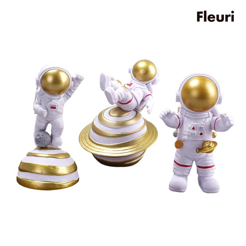Set 3 Tượng Phi Hành Gia Bằng PVC Trang Trí Phòng Ngủ Cho Bé