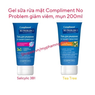 Sữa Rửa Mặt Compliment No Problem Dạng Gel Dành Cho Da Dầu, Giảm Viêm Mụn