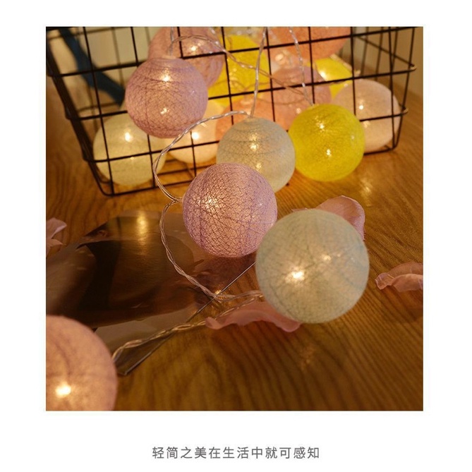 Dây Đèn LED Gồm 20 Bóng Nhiều Màu Đẹp Dài 2m2 Trang Trí Bền Đẹp