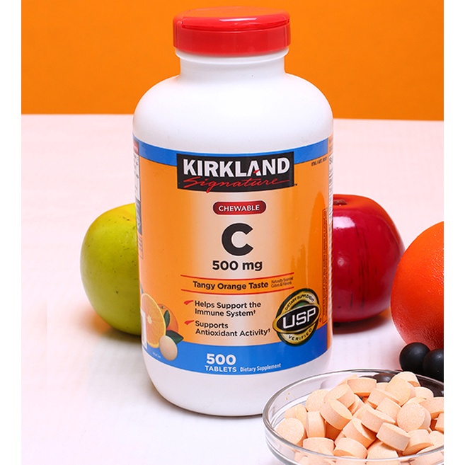Viên Ngậm KIRKLAND Signature VITAMIN C 500 mg 500 Viên - Tăng sức đề kháng cho cơ thể. Date 01/2024