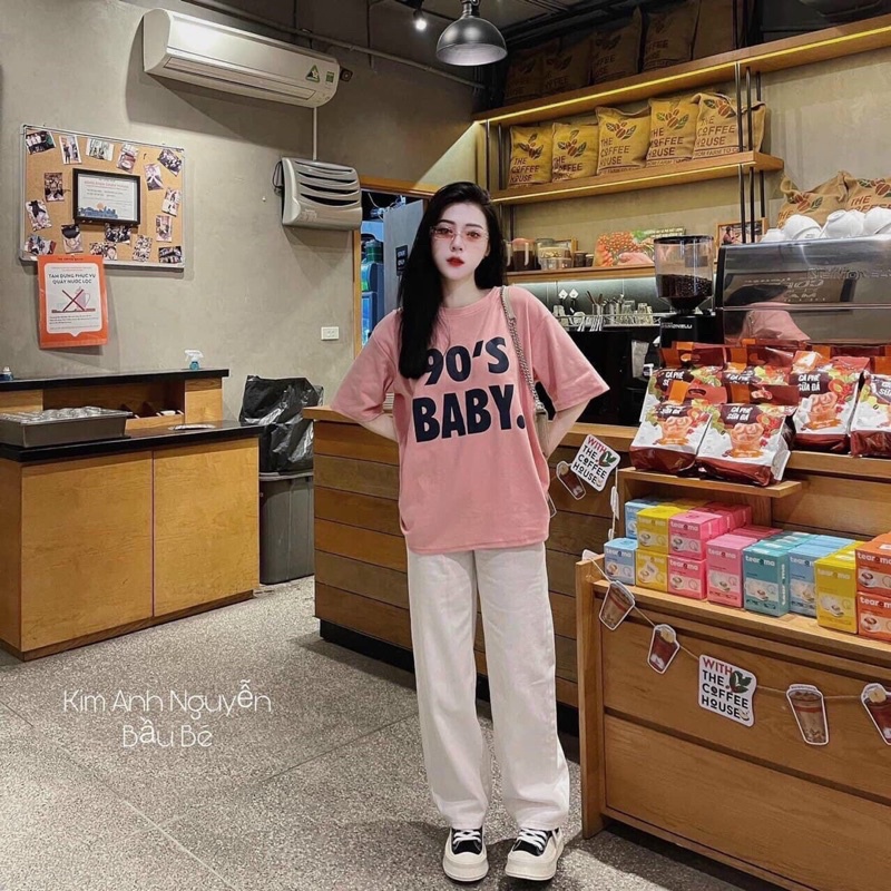 Quần Ống Rộng Cạp Chun Màu Trắng Siêu Cute, Đồ Bộ Mặc Nhà