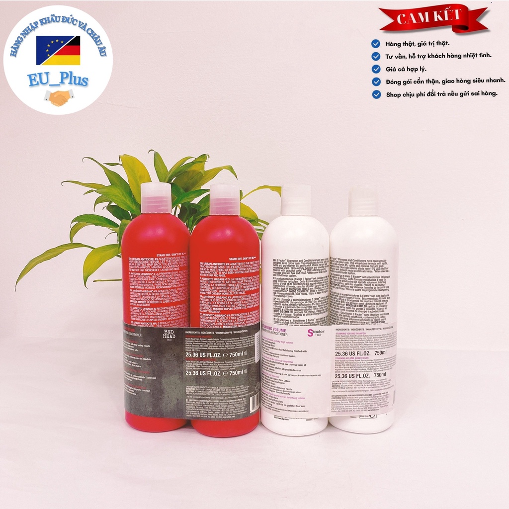 CẶP DẦU GỘI XẢ TIGI CHÍNH HÃNG 750ML - Xuất xứ Đức