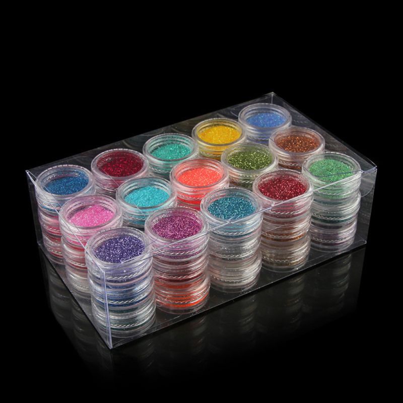 Set 45 Hộp Bột Kim Tuyến Nhiều Màu Sắc Dùng Để Trang Trí Móng Nghệ Thuật