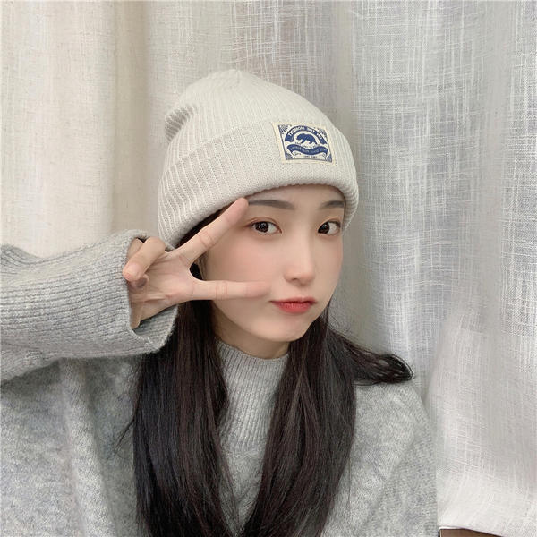 Mũ Len Female Korean Ins Animal Pattern Warm Woolen Hat