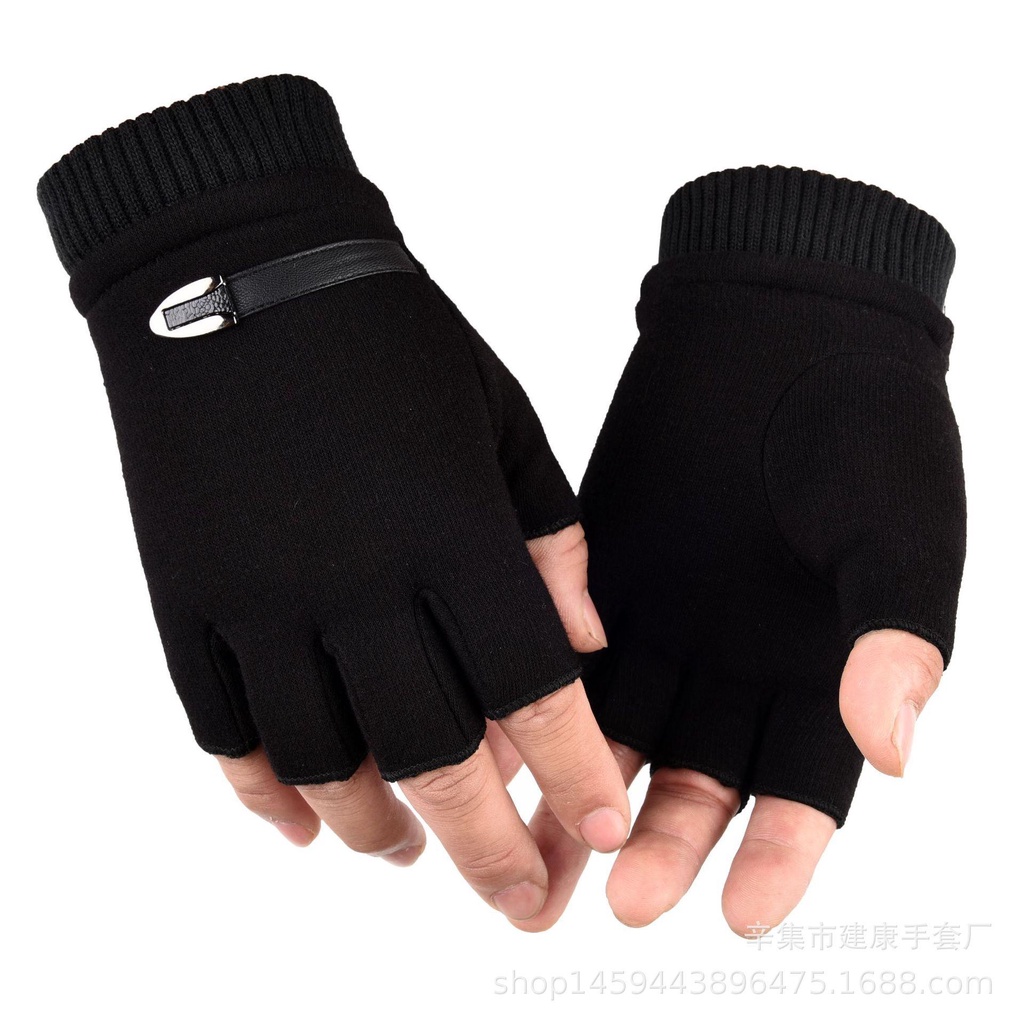 Găng Tay Lái Xe Nửa Ngón Thời Trang Mùa Đông Cho Nam