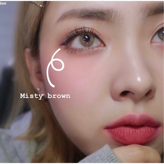 (Sale 50%-Giá 1 chiếc)Kính áp tròng/Lens Misty Brown