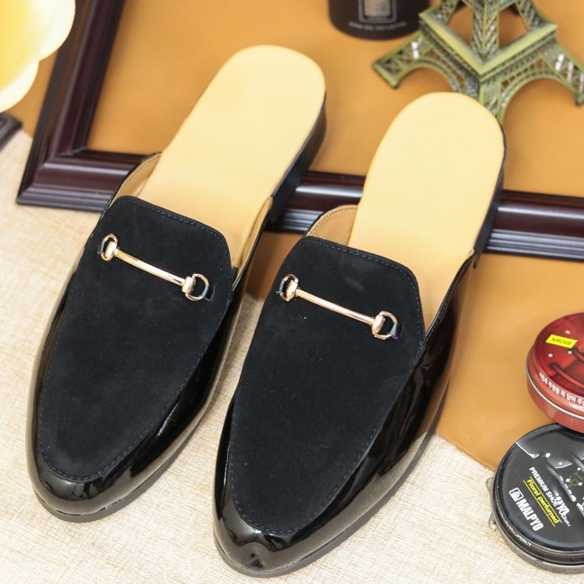 Sục Da Nam,Giày lười Hở Gót,Sục Nam MẶT DA lộn đai vàng chống gỉ mã L194 | BigBuy360 - bigbuy360.vn