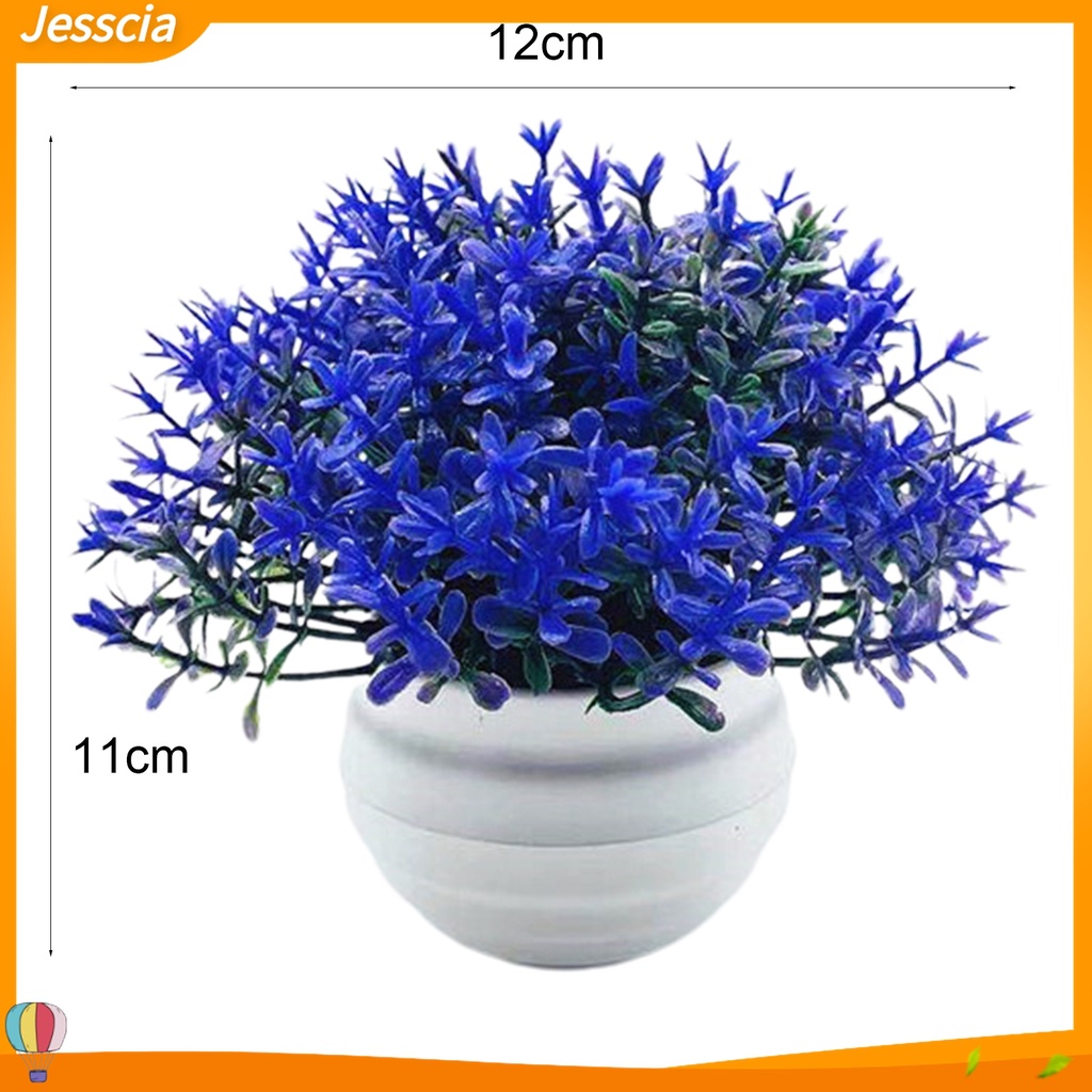 Jessica| 1 Bộ Chậu Cây Nhân Tạo Bằng Nhựa Để Bàn Trang Trí Ngoài Trời