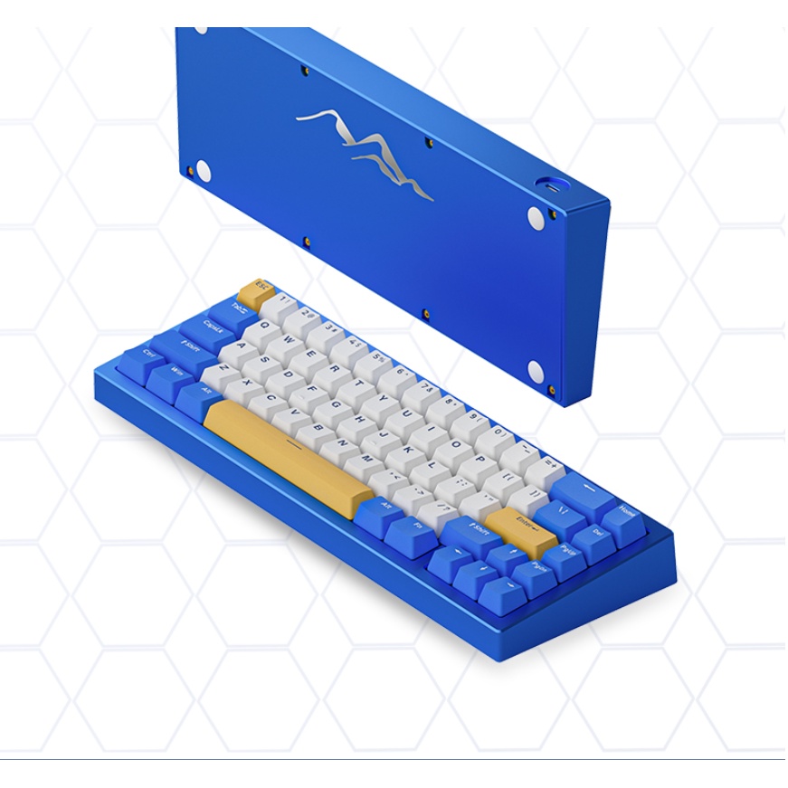 Bàn Phím Cơ AJAZZ AC067 Mountain Blue Gasket RGB Màu Xanh Biển Nhôm Nguyên Khối