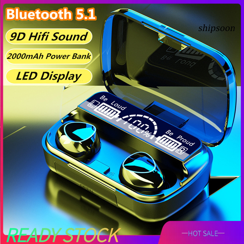 Tai Nghe Không Dây Bluetooth 5.1 Mini 9d M10 Tws Cho Điện Thoại