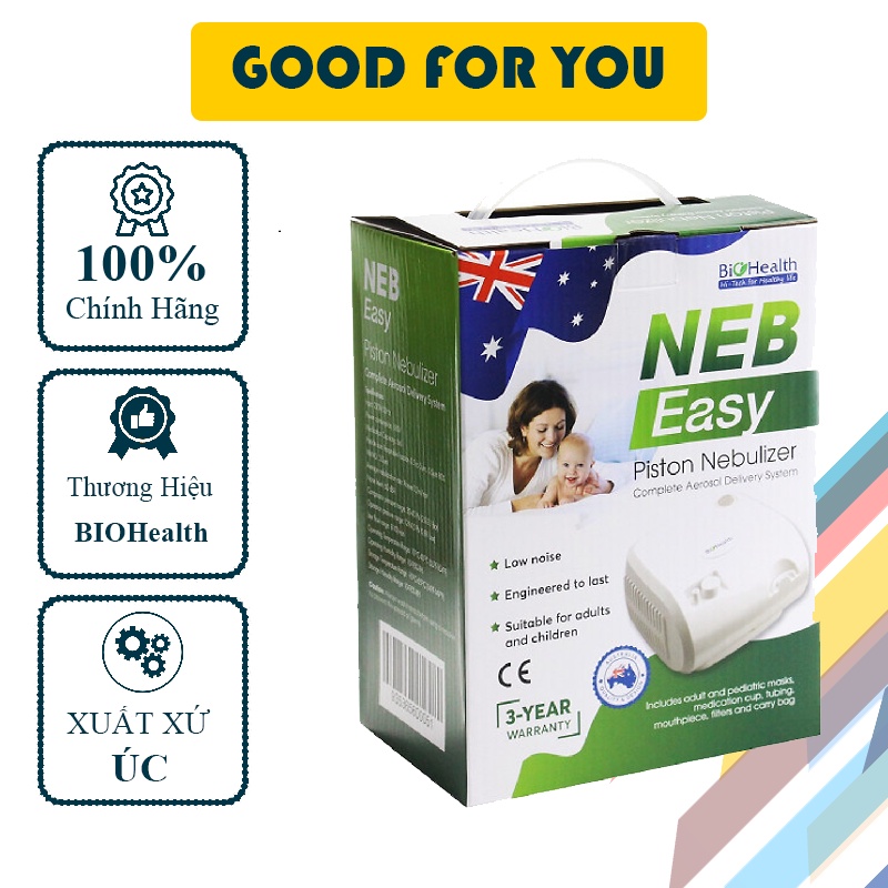 Máy Xông Mũi Họng BIOHEALTH NEB EASY Máy Xông Khí Dung Tại Nhà - Good For You