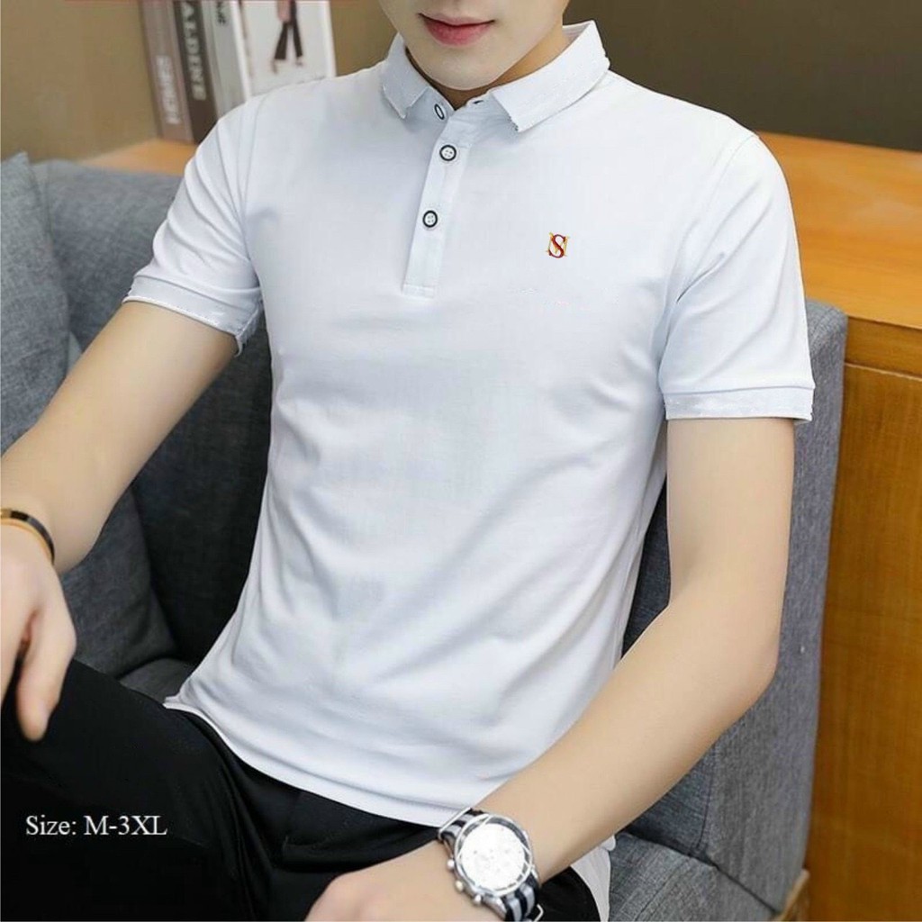 Áo Thun Nam Cổ Trụ Cao Cấp - Áo Thun Cổ Bẻ Vải Cotton Xuất Xịn | BigBuy360 - bigbuy360.vn