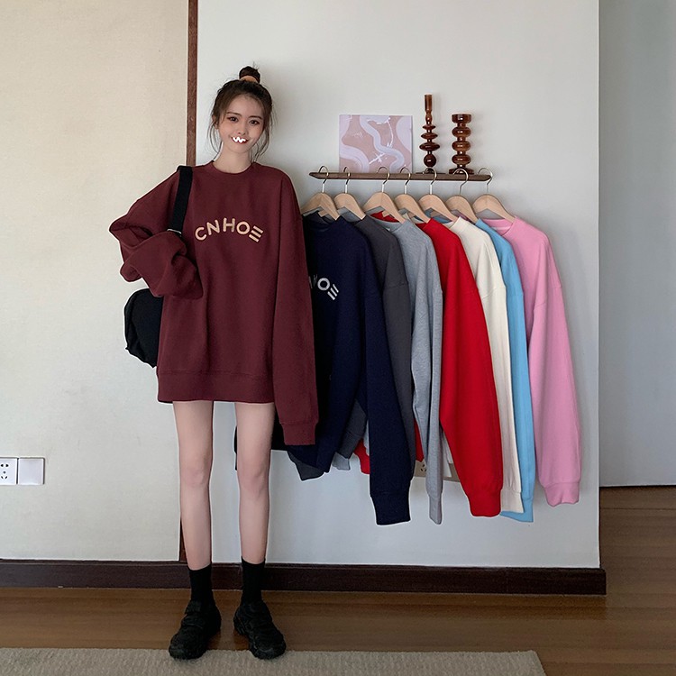 Áo Sweater Nữ Dáng Rộng In Chữ Phong Cách Hàn Quốc Năng Động Cho Nữ, Áo nỉ S54 | BigBuy360 - bigbuy360.vn