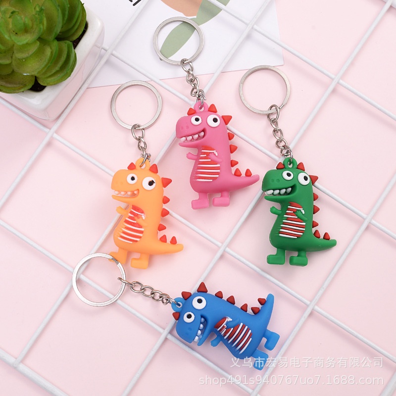 (Siphukien) Móc khóa khủng long hạnh phúc dễ thương 3.8*5cm