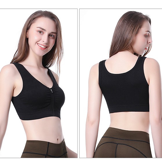 Áo Ngực Thể Thao Nữ Chống Sốc Có Dây Kéo Phía Trước