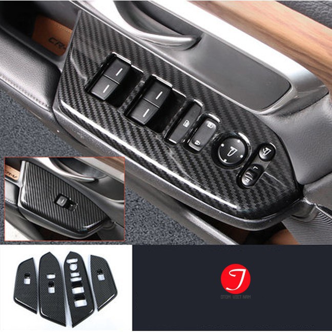 Ốp nội thất carbon xe Honda CRV 2018- 2022 vân Cacbon cao cấp