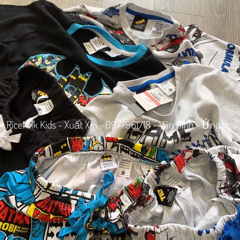 Bộ cotton cho bé trai size đại xuất dư xịn