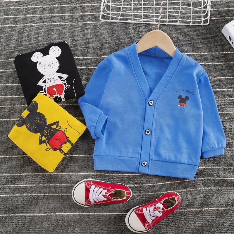 Áo Khoác Tay Dài In Hình Chuột Mickey Đáng Yêu Cho Bé